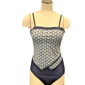 Fit 4 U Swim Womens Plus Sz 14 One-Piece Swimsuit Style 985044 Navy & Pink 207K